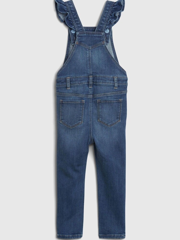 Gap Blue Denim Ruffle Skinny Dungarees - Image 2 of 2