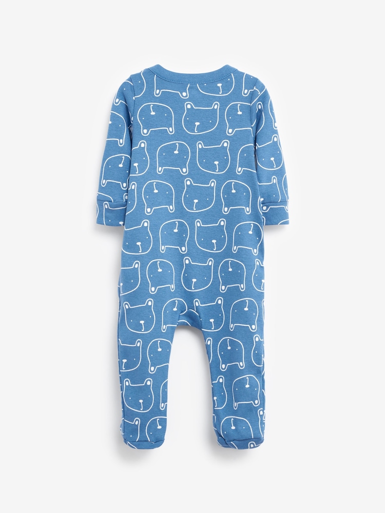 Gap Blue Brannan Bear Long Sleeve Baby Sleepsuit (Newborn - 24mths) - Image 2 of 3