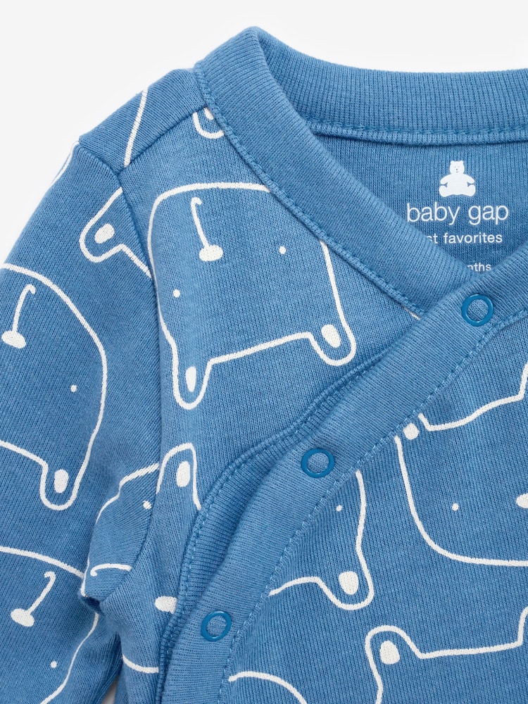 Gap Blue Brannan Bear Long Sleeve Baby Sleepsuit (Newborn - 24mths) - Image 3 of 3
