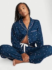 Victoria's Secret Academy Blue Stars Flannel Long Pyjamas - Image 1 of 4