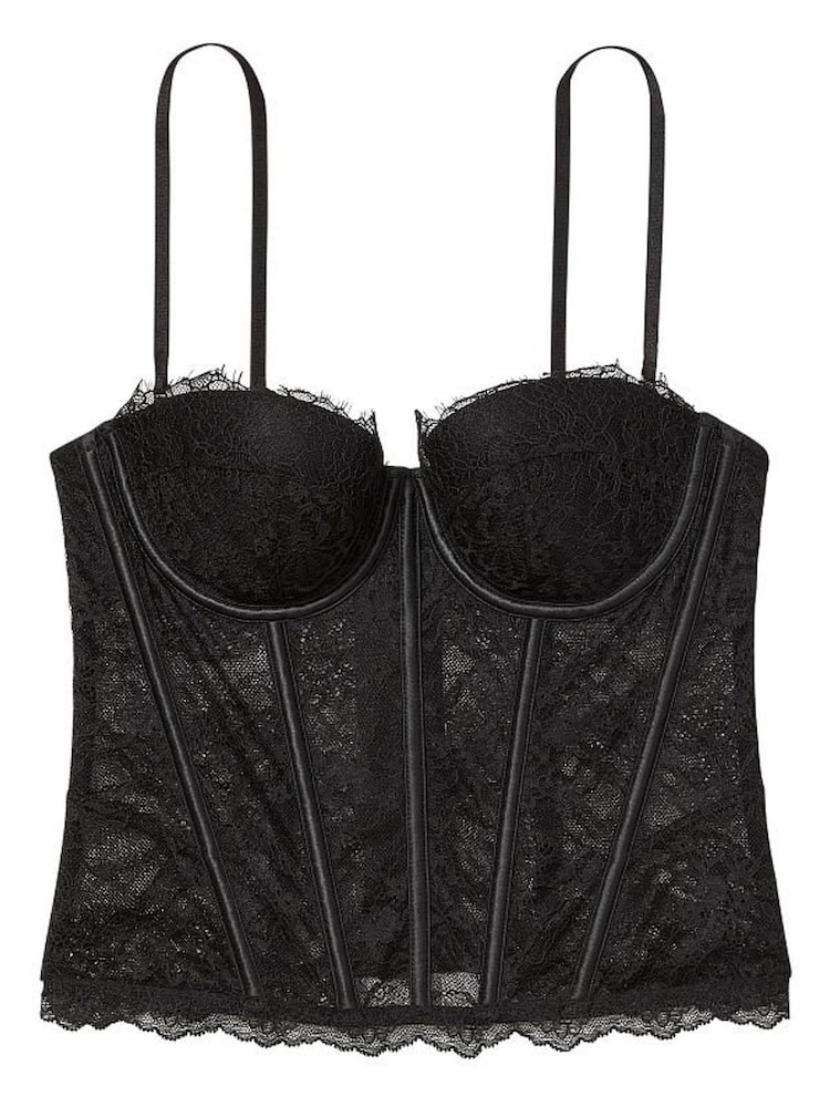 Victoria's Secret Black Lace Lightly Lined Corset Bra Top - Image 3 of 3