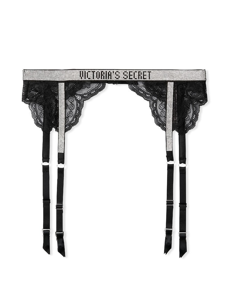 Victoria's Secret Black Lace Shine Strap Suspenders - Image 4 of 4