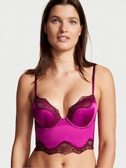 Victoria's Secret Raspberry Cooler Purple Add 2 Cups Lace Trim Corset Bra Top - Image 1 of 4