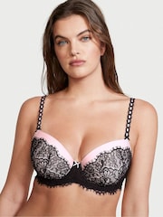 Victoria's Secret Black And Pink T Shirt Lace Push Up Bra - Image 1 of 4