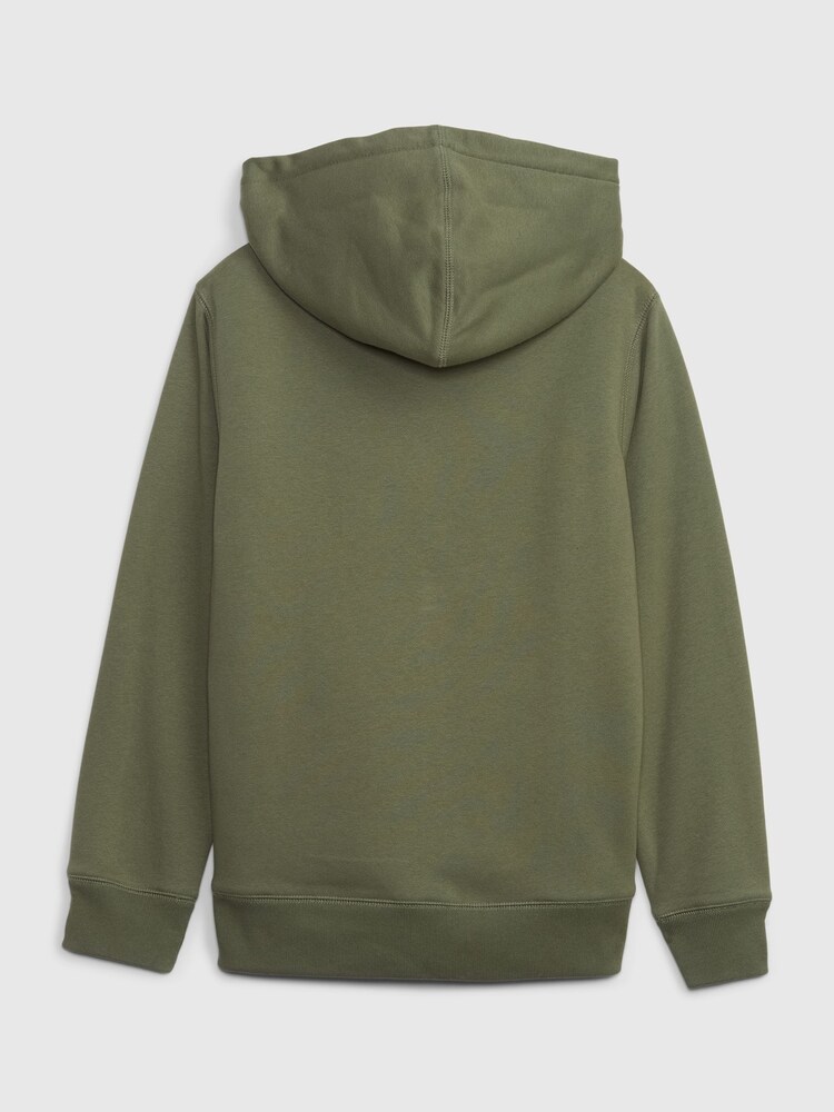 Gap Green Logo Sherpa Lined Zip Up Kids Hoodie (4-13yrs) - Image 2 of 3