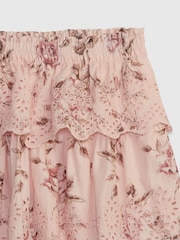Gap Pink LoveShackFancy Girls Floral Flippy Skirt - Image 2 of 2