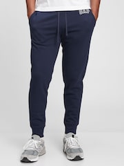 Gap Navy Blue Logo Fleece-Lined Slim Fit Joggers - Image 2 of 5