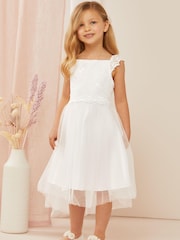 Lipsy Ivory Flower Girl Mini Dress - Image 1 of 4