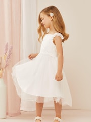 Lipsy Ivory Flower Girl Mini Dress - Image 2 of 4