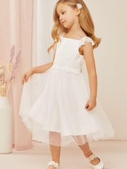 Lipsy Ivory Flower Girl Mini Dress - Image 4 of 4