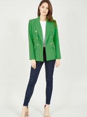 Yumi Green Blazer With Contrast Stripe Lining - Image 2 of 4