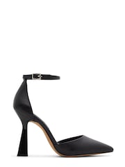 Aldo Black Leather Open Court Shoe With Comfort Padded Insole - Image 1 of 1