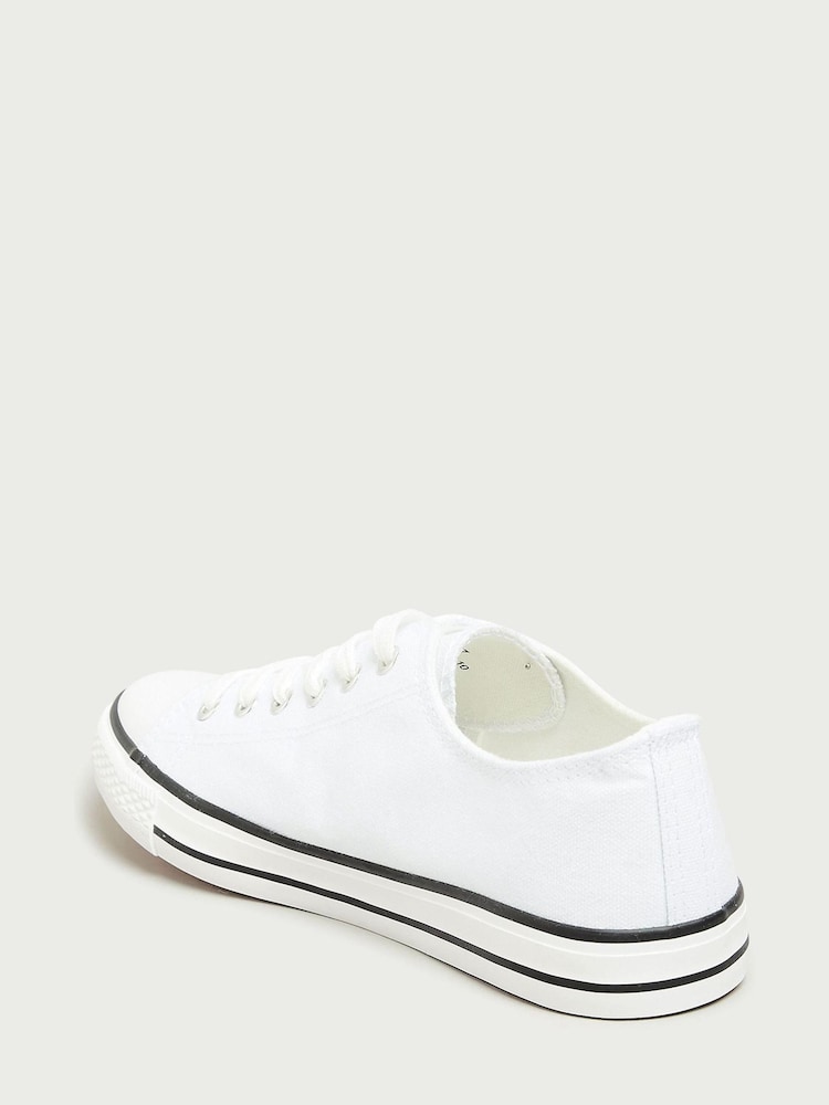 Long Tall Sally White Canvas Low Trainer - Image 3 of 5
