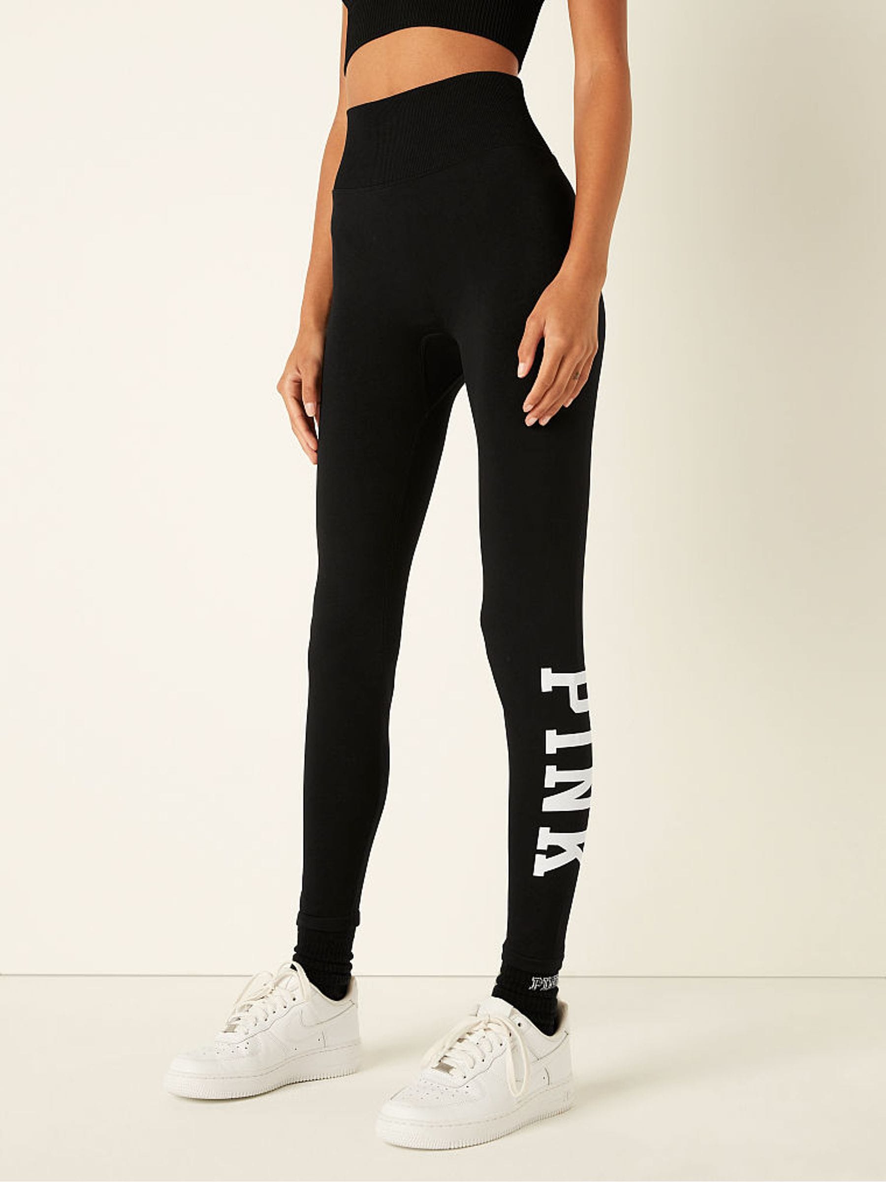 Pink black yoga pants shop