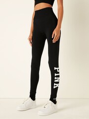 Victoria's Secret PINK Pure Black Seamless High Waist Full Length Workout Legging - Image 1 of 4
