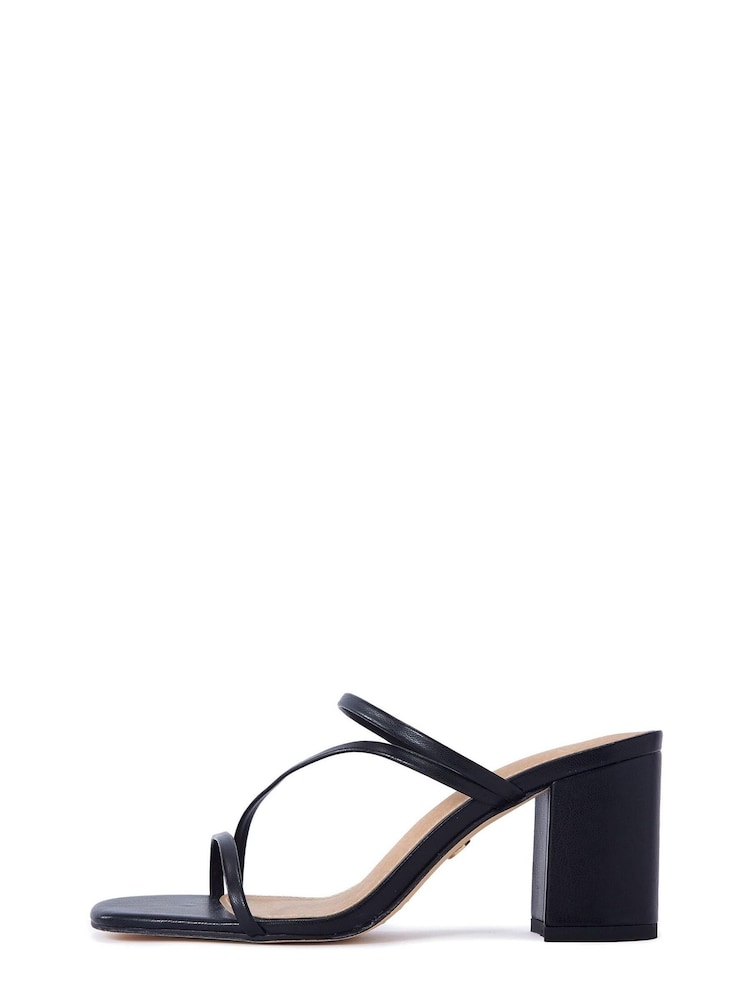 Novo Black Nata Thin Strappy Heeled Mule - Image 2 of 5