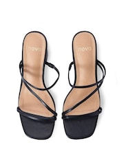 Novo Black Nata Thin Strappy Heeled Mule - Image 5 of 5