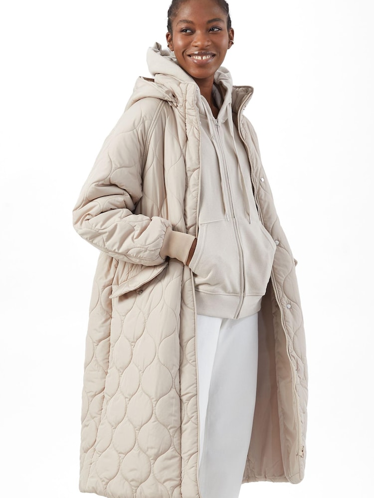 Kaldtvaer Cream Oslo Longline Quilted Coat - Image 1 of 5