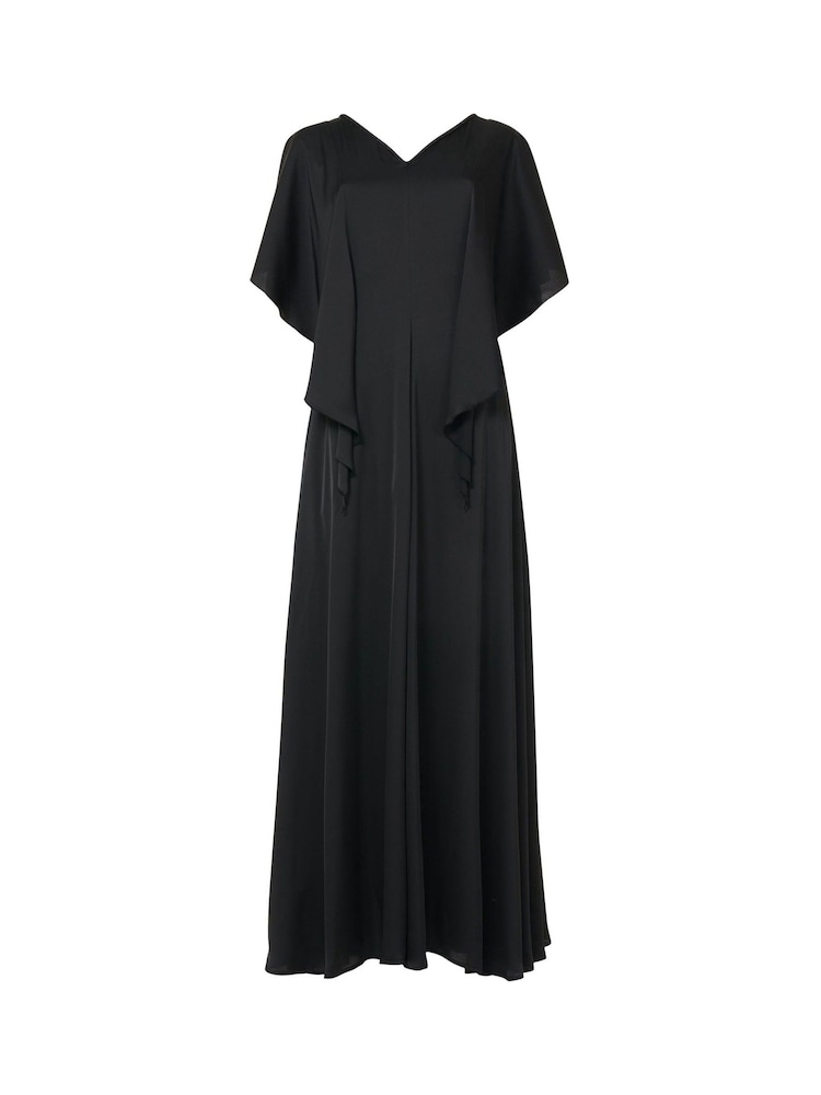 leem Black Frilled Shoulder Back Cord Dress - Image 5 of 5