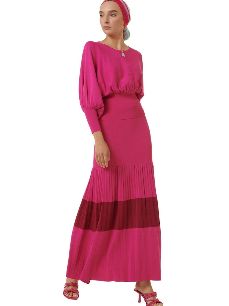 leem Pink Balloon Sleeves Front Zip Top - Image 1 of 5