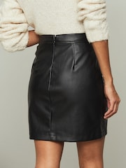 Lipsy Black Faux Leather Mini Skirt - Image 2 of 4