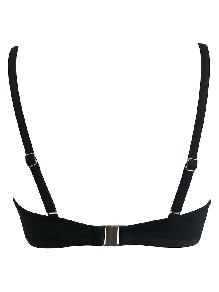 Pour Moi Black India Chains Recycled Underwired Lightly Padded Top - Image 5 of 5