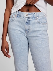 Gap Light Wash Blue Mid Rise Rip Knee Girlfriend Jeans - Image 3 of 4