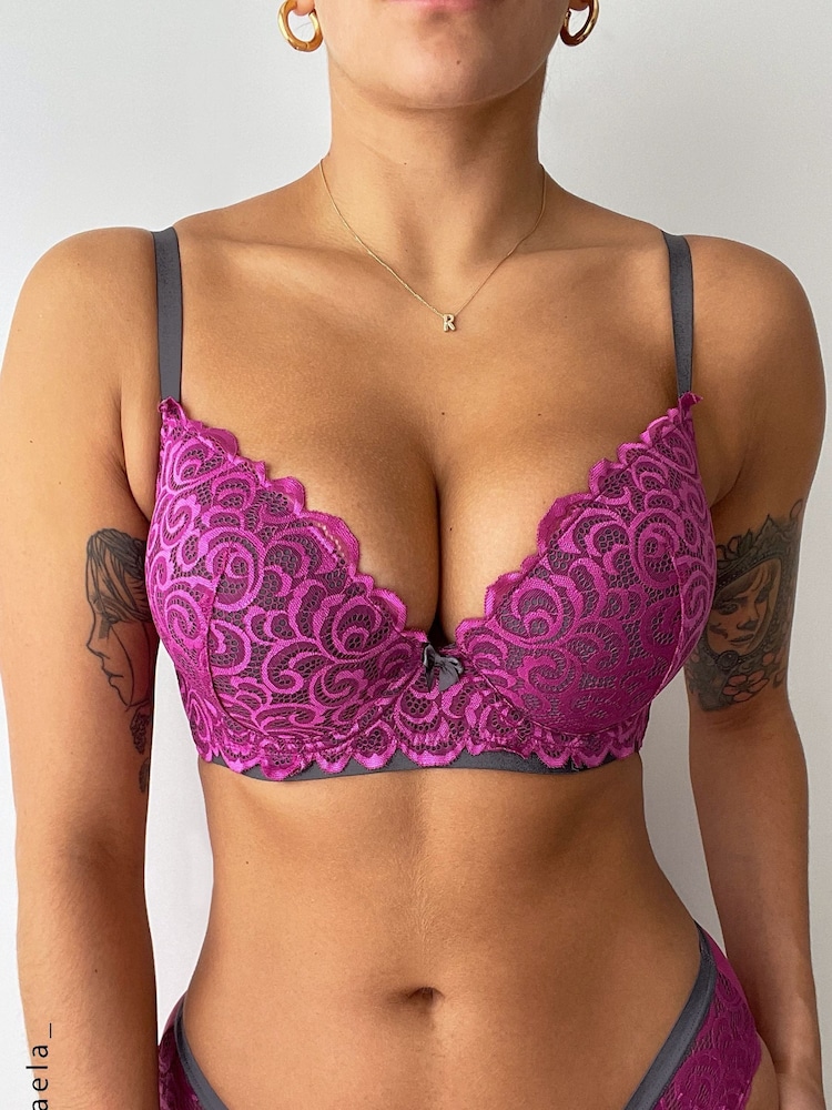 Lila - Pour Moi Romance Geformter Push-up-BH mit Dekolleté - Bild 2 von 5