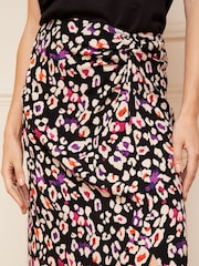 Love & Roses Black Animal Twist Midi Skirt - Image 2 of 4