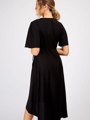 Trendyol Black Wrap Midi Dress - Image 3 of 4