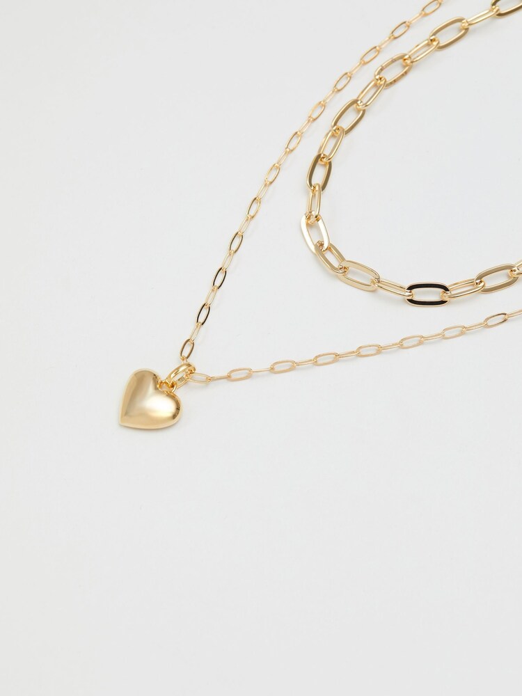 Jon Richard Gold Polished Layered Heart Necklace - Image 2 of 4