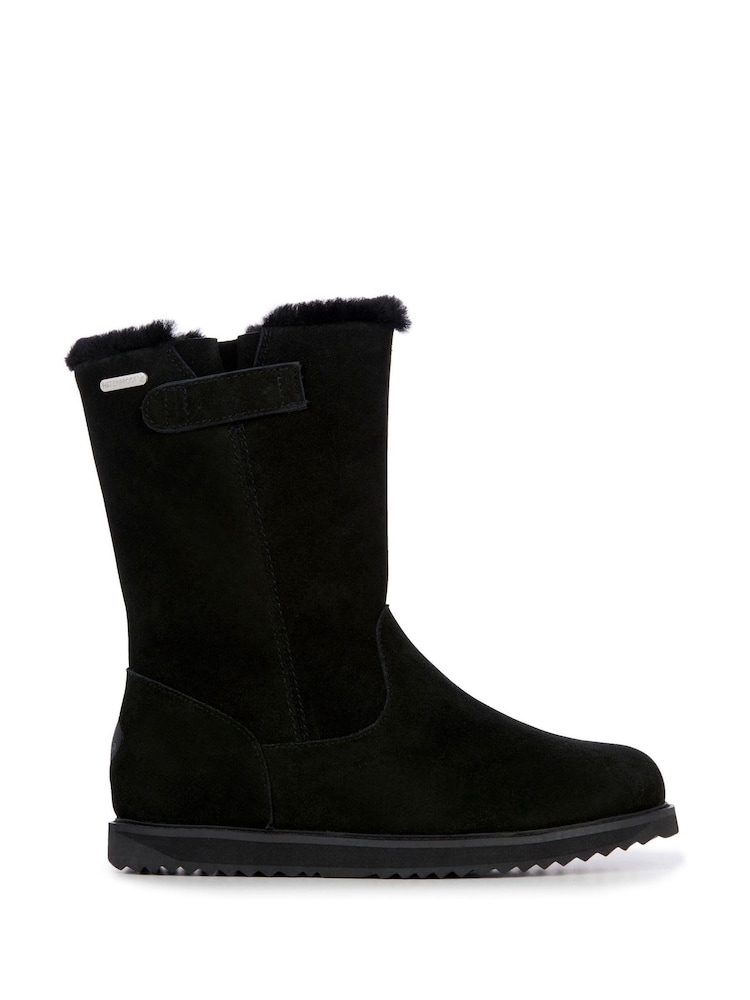 EMU Australia Black Waterproof Suede Calf Boot With Sheepskin Lining - Image 1 of 5