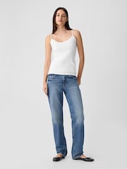 Gap White Fitted Adjustable Strappy Top - Image 6 of 7
