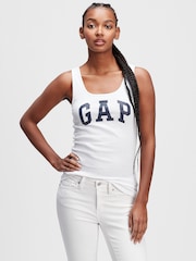 Gap White Logo Ribbed Vest - Image 1 of 2