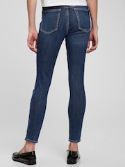 Medium indigoblauw - Gap skinny jeans met stretch en hoge taille - Image 2 of 6