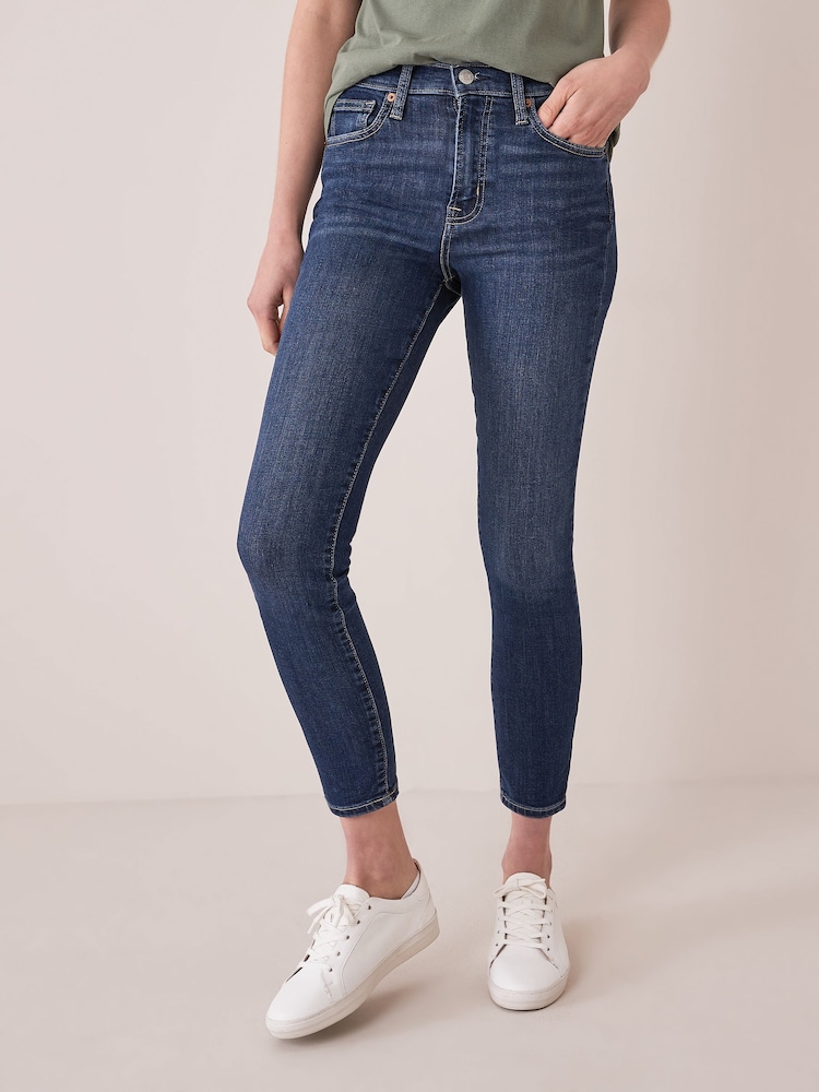 Medium indigoblauw - Gap skinny jeans met stretch en hoge taille - Image 3 of 6