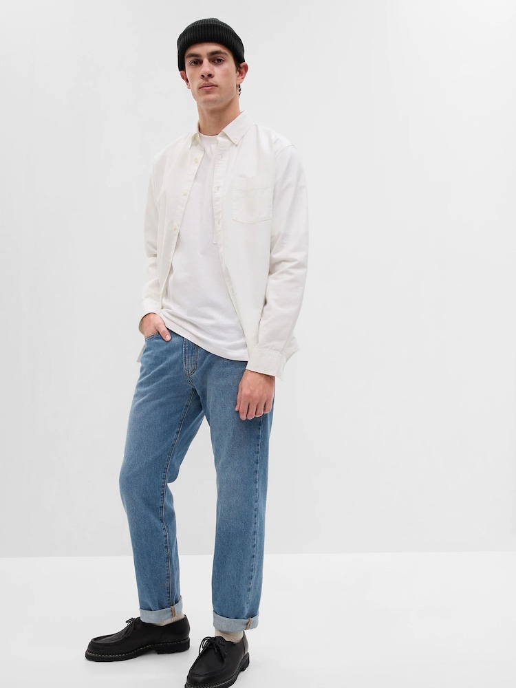 Gap Mid Blue Straight Fit Jeans - Image 1 of 3 Gap Mid Blue Straight Fit Jeans - Image 1 of 3