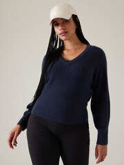 Athleta Navy Layover V-Neck Jumper - Image 1 of 5
