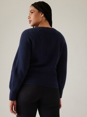Athleta Navy Layover V-Neck Jumper - Image 2 of 5
