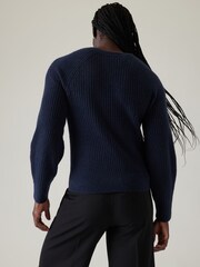 Athleta Navy Layover V-Neck Jumper - Image 4 of 5