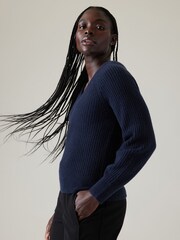 Athleta Navy Layover V-Neck Jumper - Image 5 of 5
