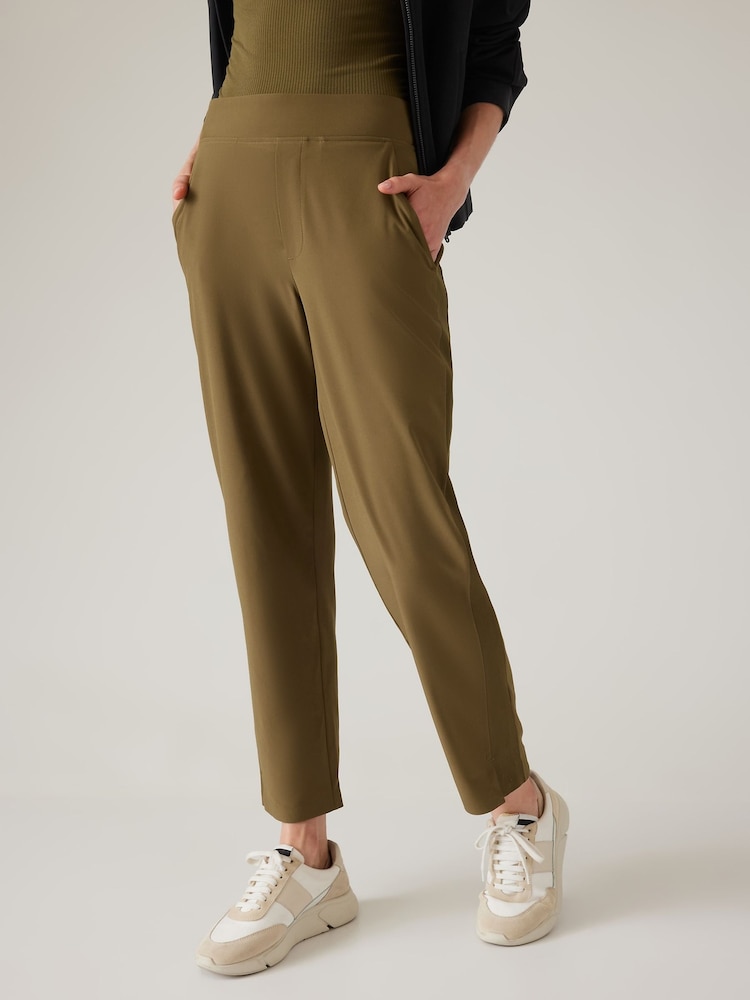 Athleta Brown Brooklyn Mid Rise Featherweight Ankle Trousers - Image 1 of 5 Athleta Brown Brooklyn Mid Rise Featherweight Ankle Trousers - Image 1 of 5