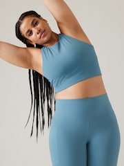 Athleta Blue A-C Cup Conscious Crop Low Impact Sports Bra - Image 1 of 5