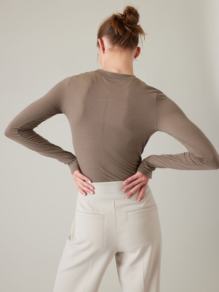Athleta Brown Ascent Seamless Top - Image 2 of 5