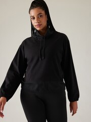 Athleta Black Triumph Hybrid Funnel Neck Sweatshirt - Image 4 of 6