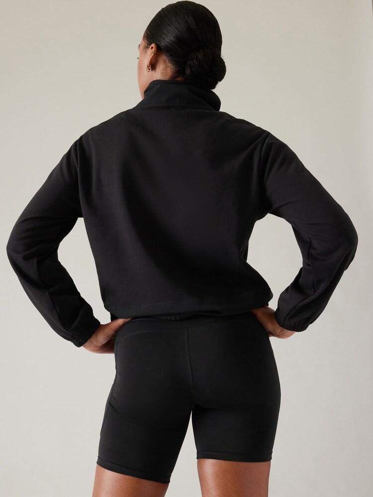 Athleta Black Triumph Hybrid Funnel Neck Sweatshirt - Image 9 of 9