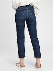 Gap Dark Wash Blue High Waisted Cheeky Straight Leg Jeans - Image 2 of 5