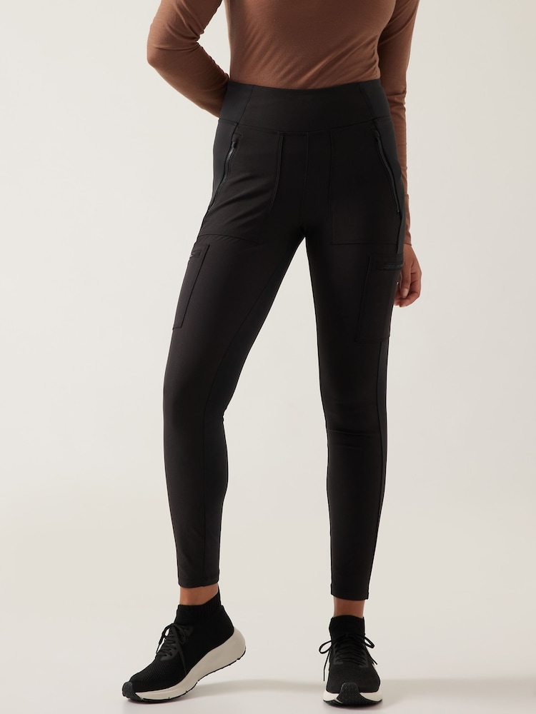 Athleta Black Headlands Hybrid Cargo Six Pocket Leggings - Image 1 of 6