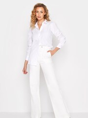 Long Tall Sally White Twill Wide Leg Trouser - Image 2 of 4