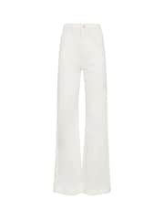 Long Tall Sally White Twill Wide Leg Trouser - Image 4 of 4